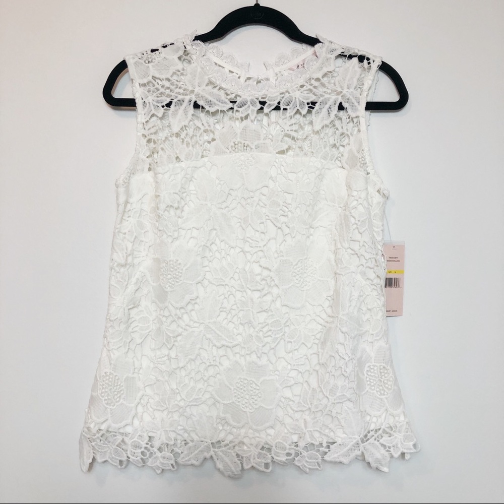 Nannette Lepore lace top size m white